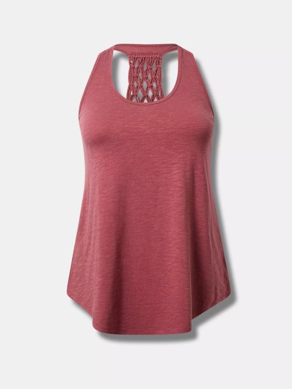 Slub Scoop Neck Macrame Racer Back Tank